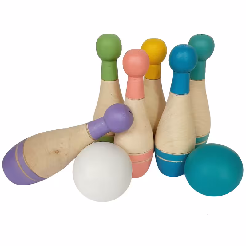 اسباب بازی چوبی مدل بولینگ کد WBO01 مجموعه 6 عددی
