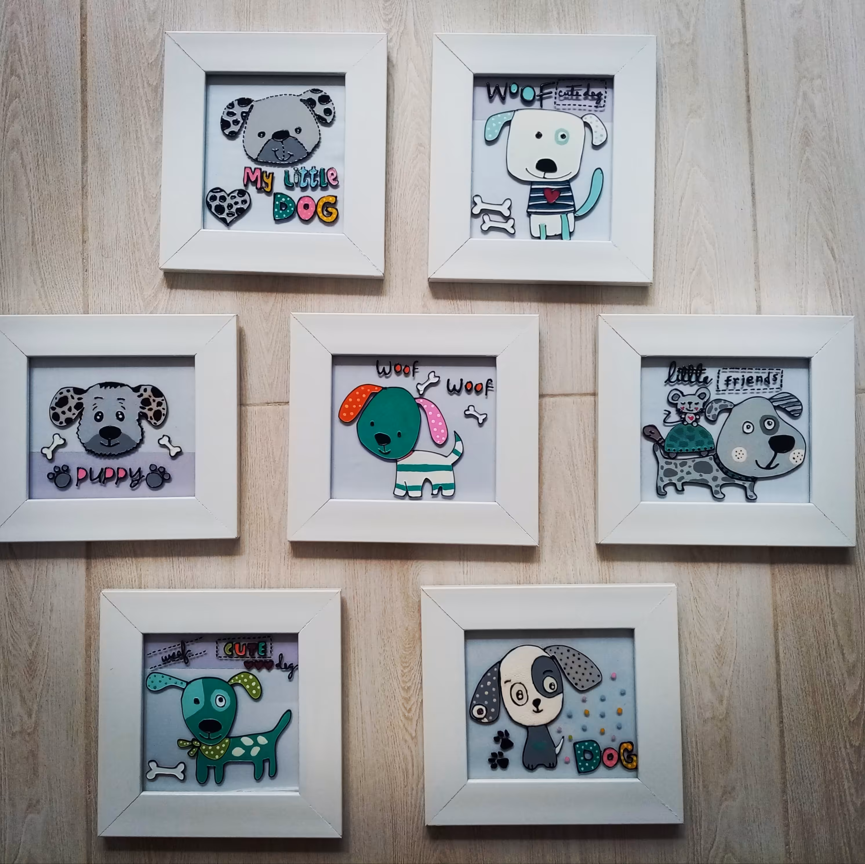 تابلوی ویترای طرح ست پسرانه هاپو های خالدار