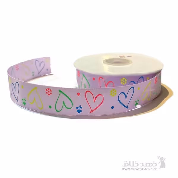 روبان طرح دار قلب رنگی
