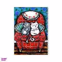 دفتر مشق 100 برگ بامبیلیپ طرح مبل و گربه های خسته  کد 5932984