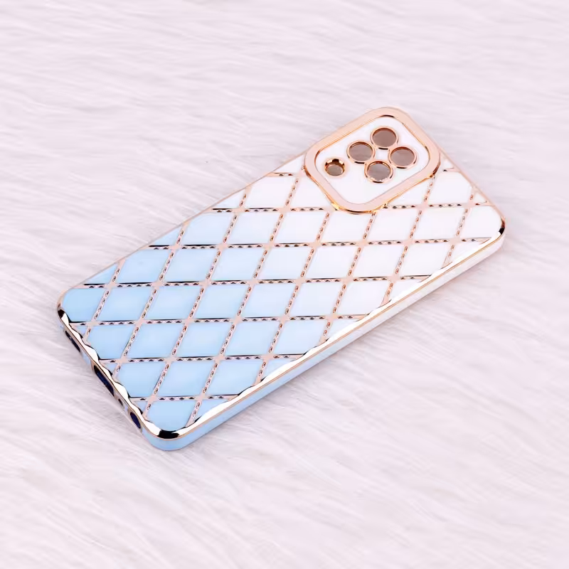 قاب بالشتی محافظ لنزدار Samsung Galaxy A22 4G رنگ آبی سفید