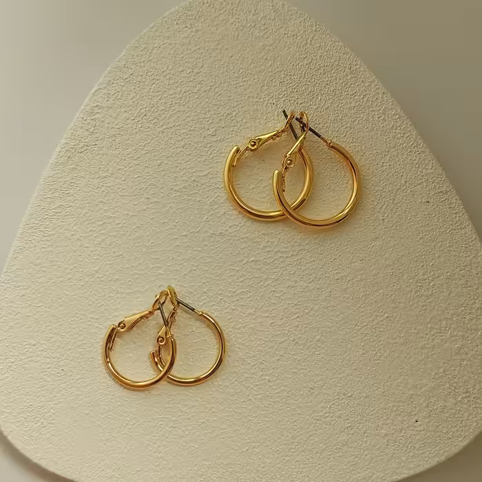 پک گوشواره حلقه ای روکش طلا