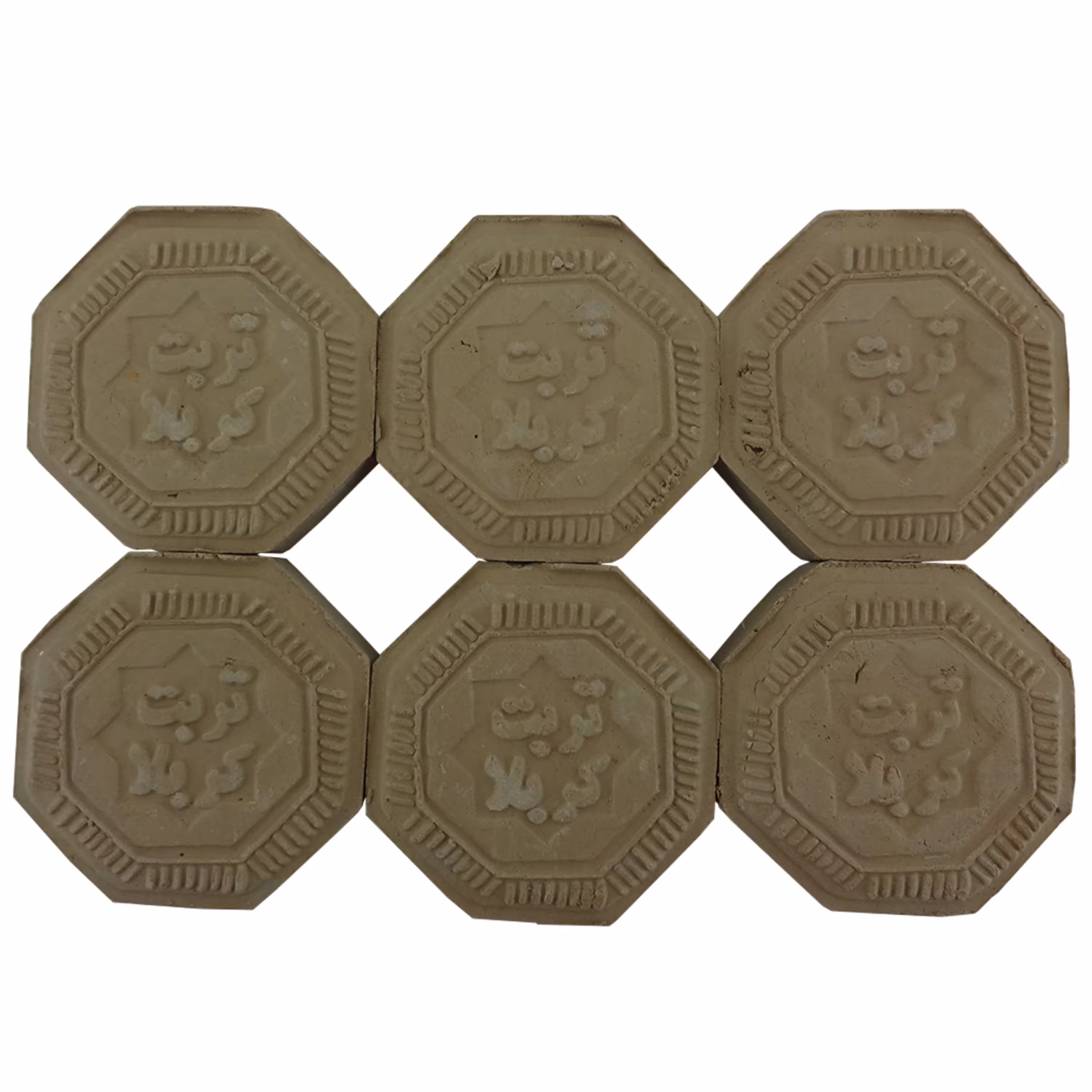 101163-مهر تربت مخلوط کربلا 8ضلعی قطر4 عرض1 بسته 6تایی