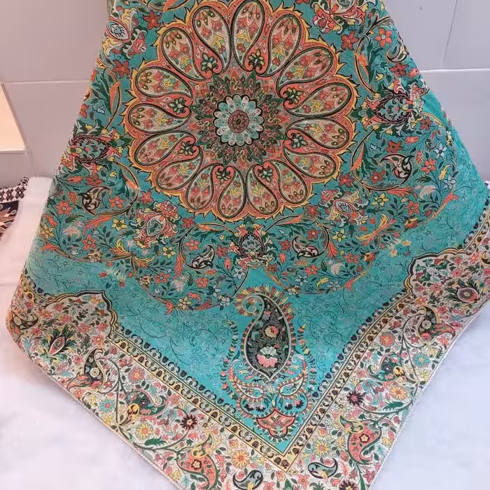 رومیزی ترمه افشار تراکم عالی مشابه ابریشم 