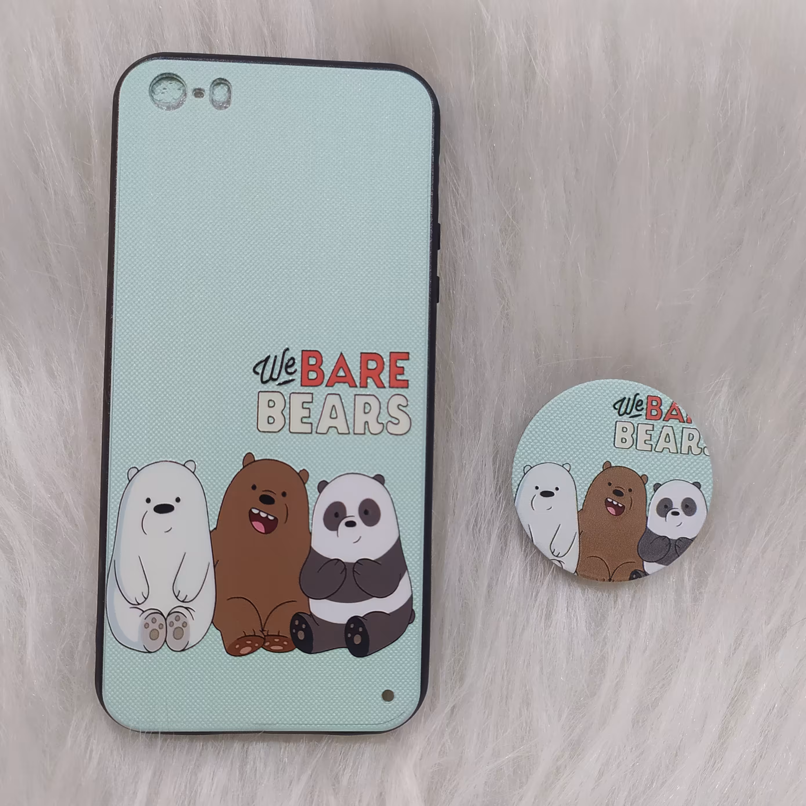 گارد آیفون 5 و 5s طرح دار برجسته پاپ سوکت دار خرسی
