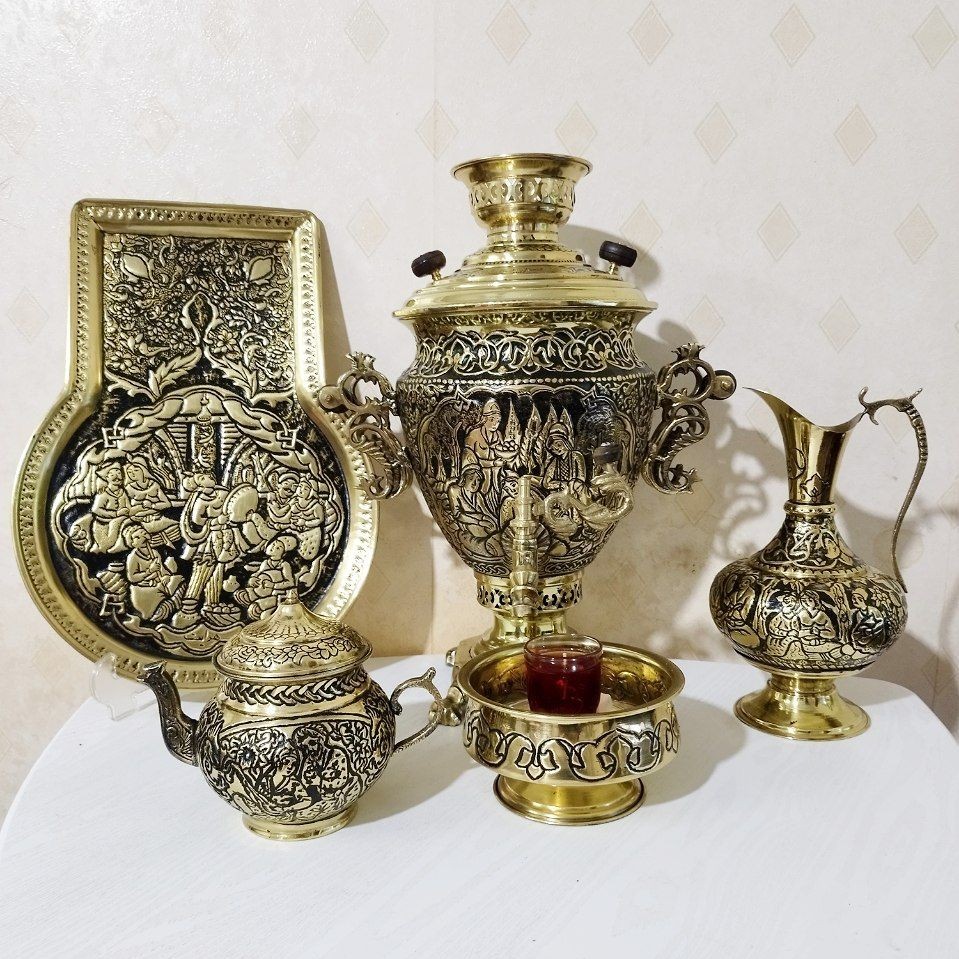 سماور ذغالی برنزی