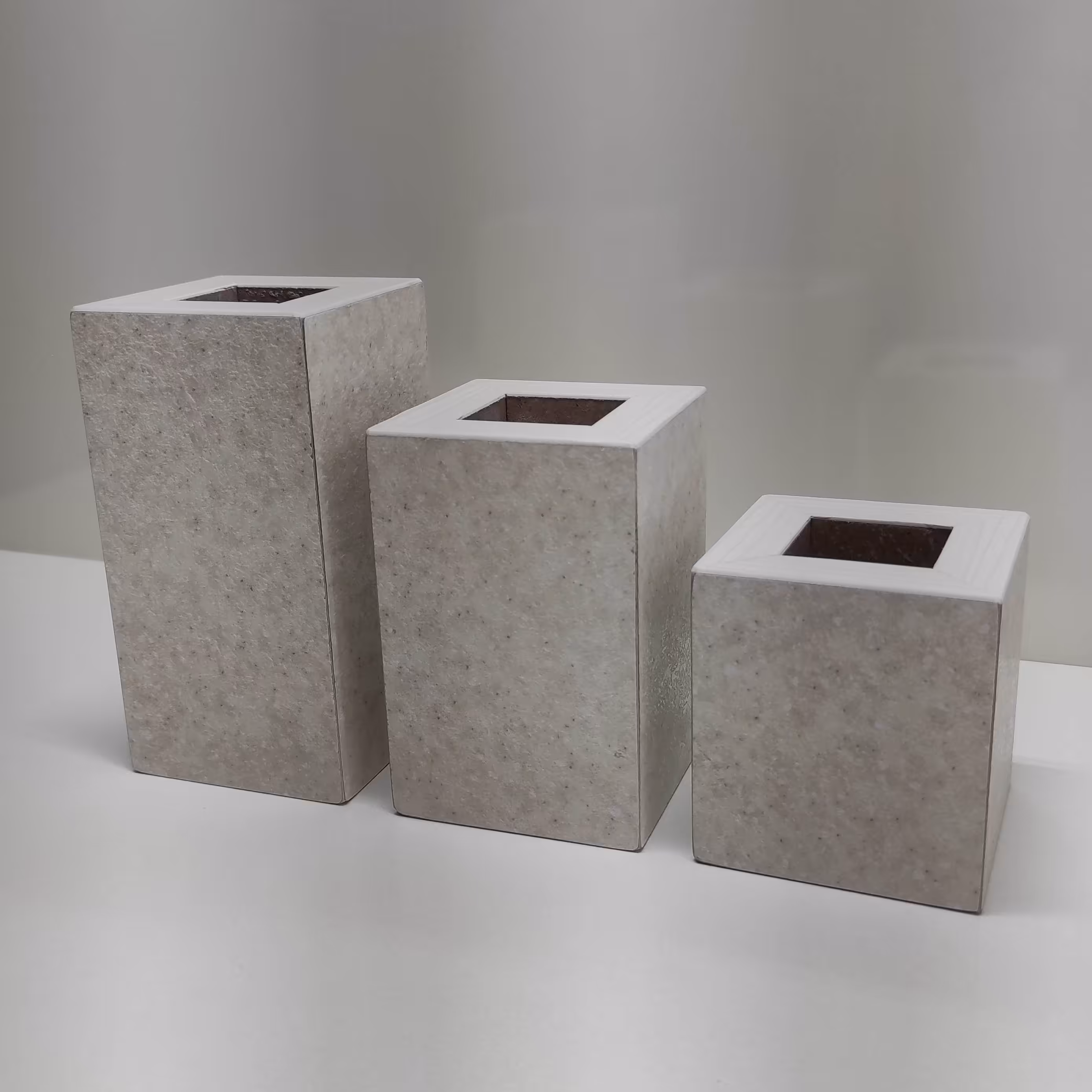 گلدان سه تایی تزئینی سنگ روشن برجسته از جنس ام دی اف 