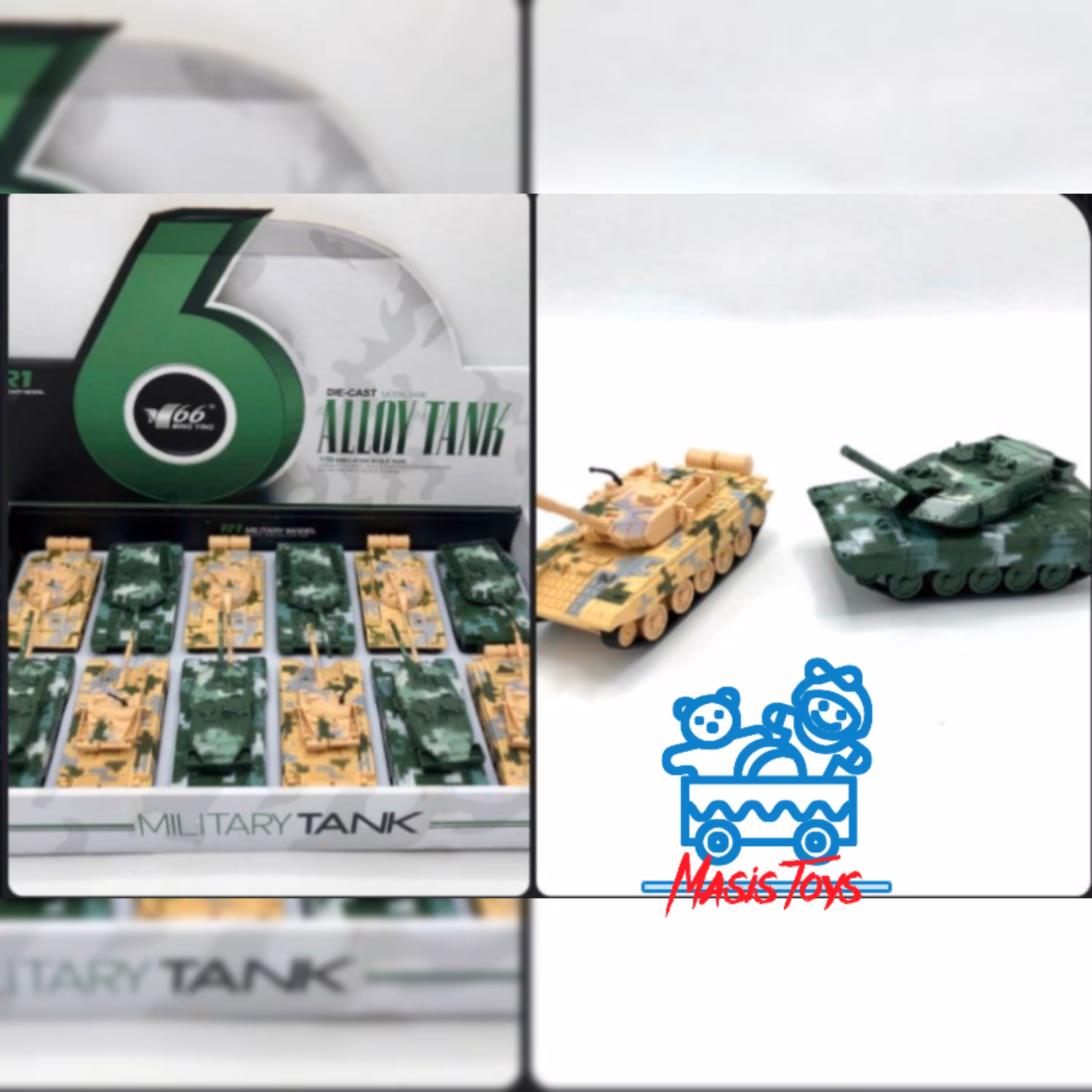 تانک بدنه فلزی عقبکش صدا وچراخدار قسمت بالا ولوله پلاستیک ومتحرک جنس عالی وارداتی مناسب برای دکور یا بازی در دو رنگ