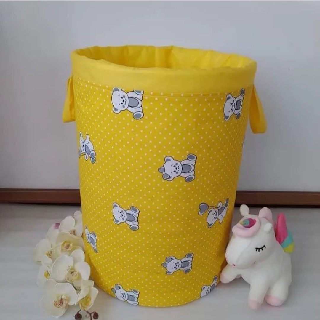 باکس اسباب بازی یا لباس کودک (طرح خرسی رنگ زرد و صورتی)