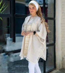 پانچو زنانه لنین مدل پانچ لنین سوزن دوزی