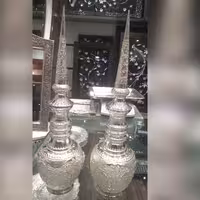 تنگ نیزه ایی قلمزنی گل و مرغ نقره نما