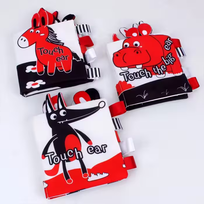 کتاب پارچه ای، آموزشی،صدا دار و 3D مشکی قرمز