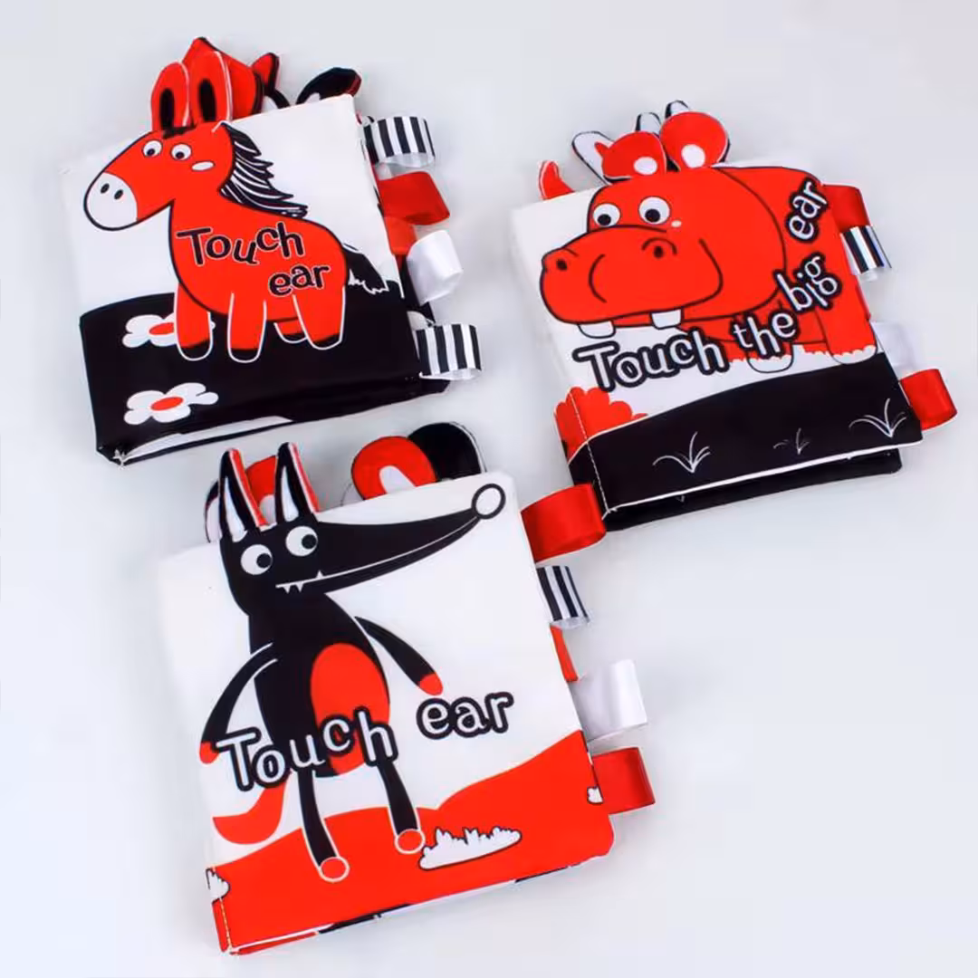 کتاب پارچه ای، آموزشی،صدا دار و 3D مشکی قرمز