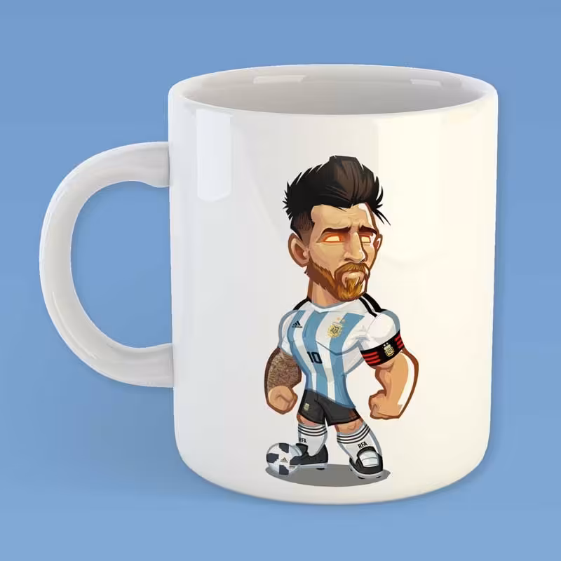 ماگ سرامیکی با طرح لیونل مسی با کیفیت چاپ بالا کد 8