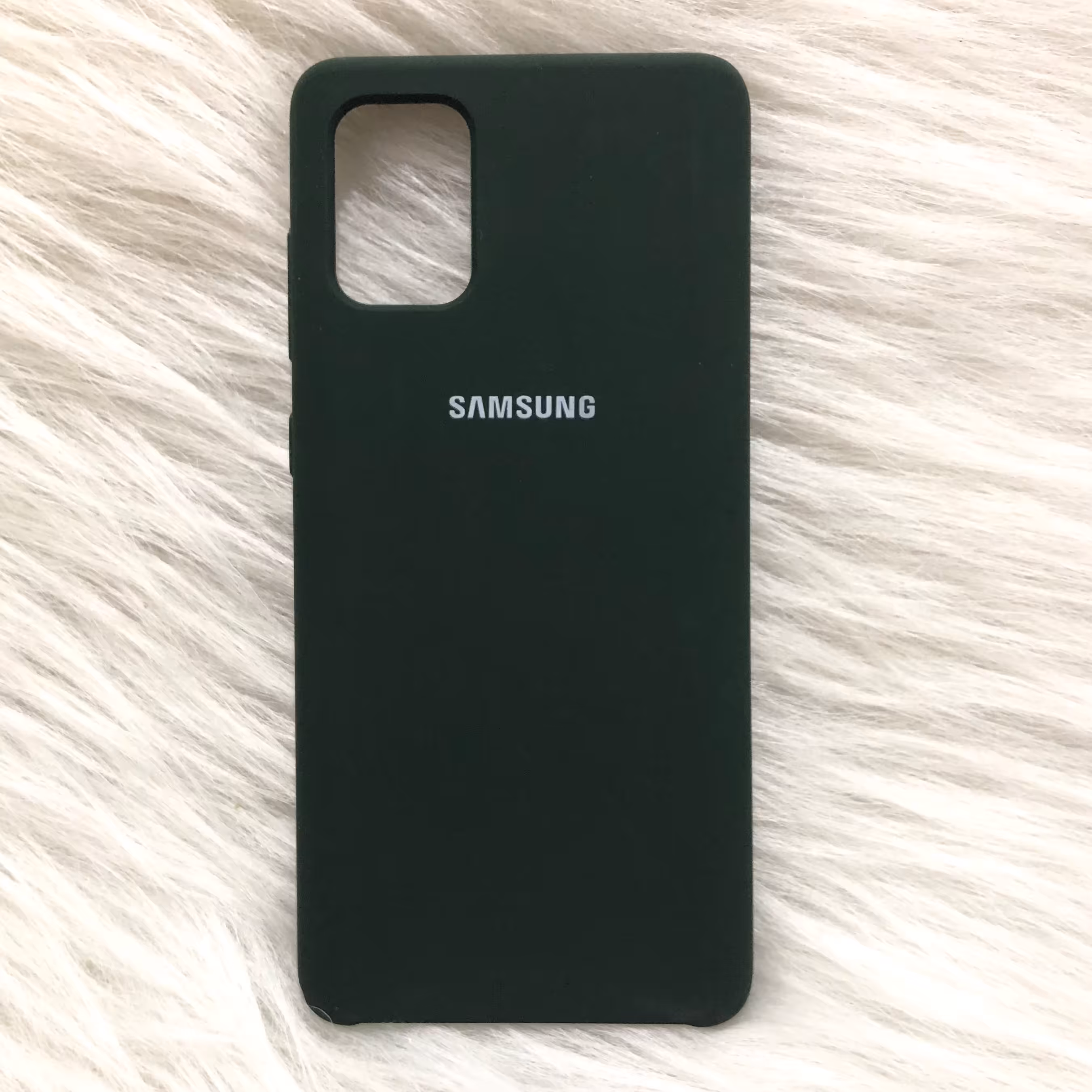 گارد سامسونگ A71 سیلیکونی اورجینال ویتنامی رنگ سبز چریکی  پاکنی داخل مخمل