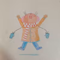 نقاشی مدادرنگی موش کوچولوسایز15در15 اجرا روی کاغذ گراف یا مقوای اشتباخ