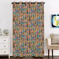 پرده پنجره مخمل پانچ زنان ژاپنی سایز 138 در 270 مدل C6-157 شرکت رنس