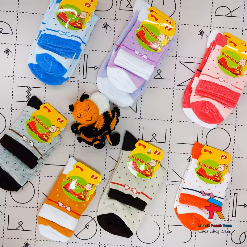جوراب بچه گانه دخترانه و پسرانه سایز بندی دارد  عمده جینی