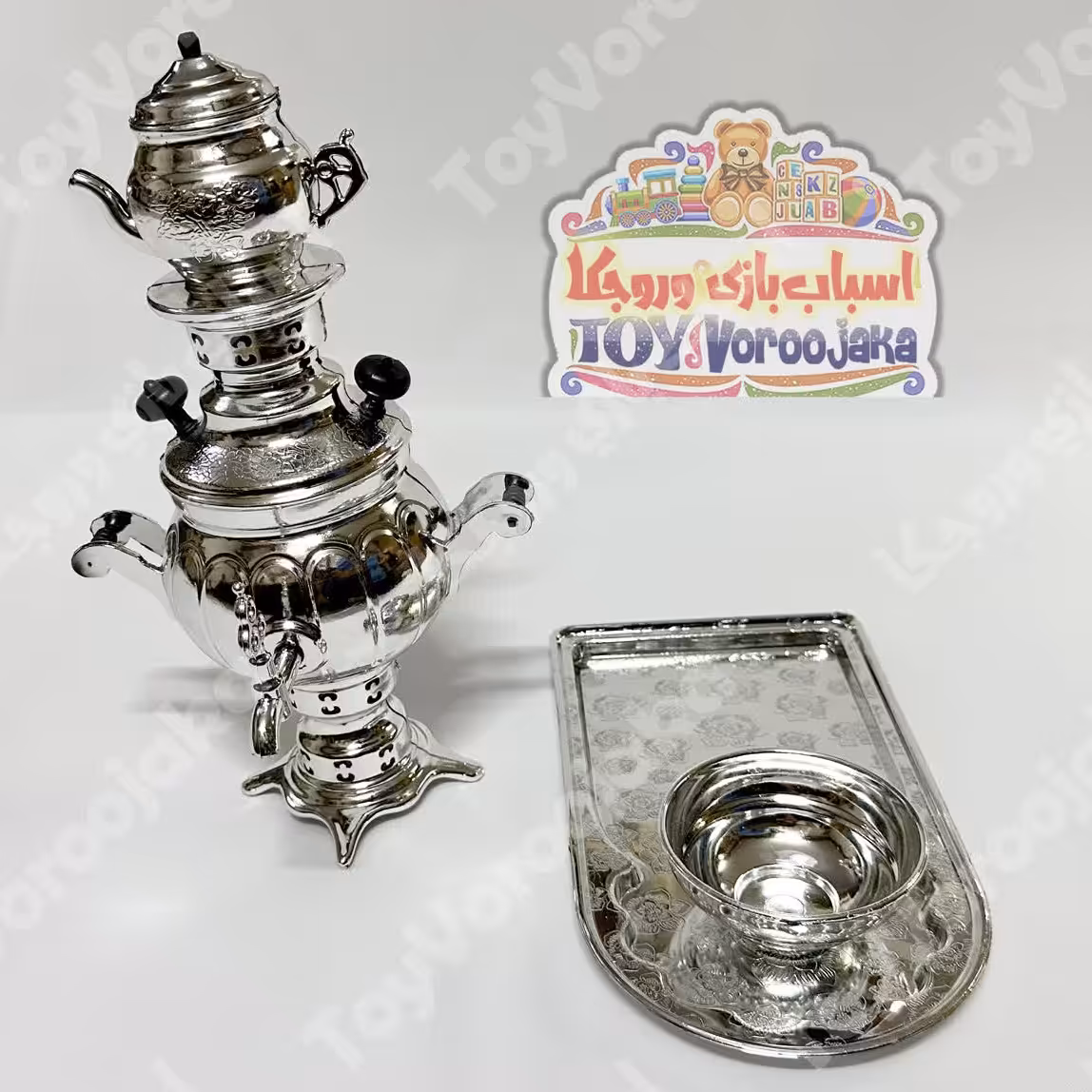 سماور نقره ای تزیینی