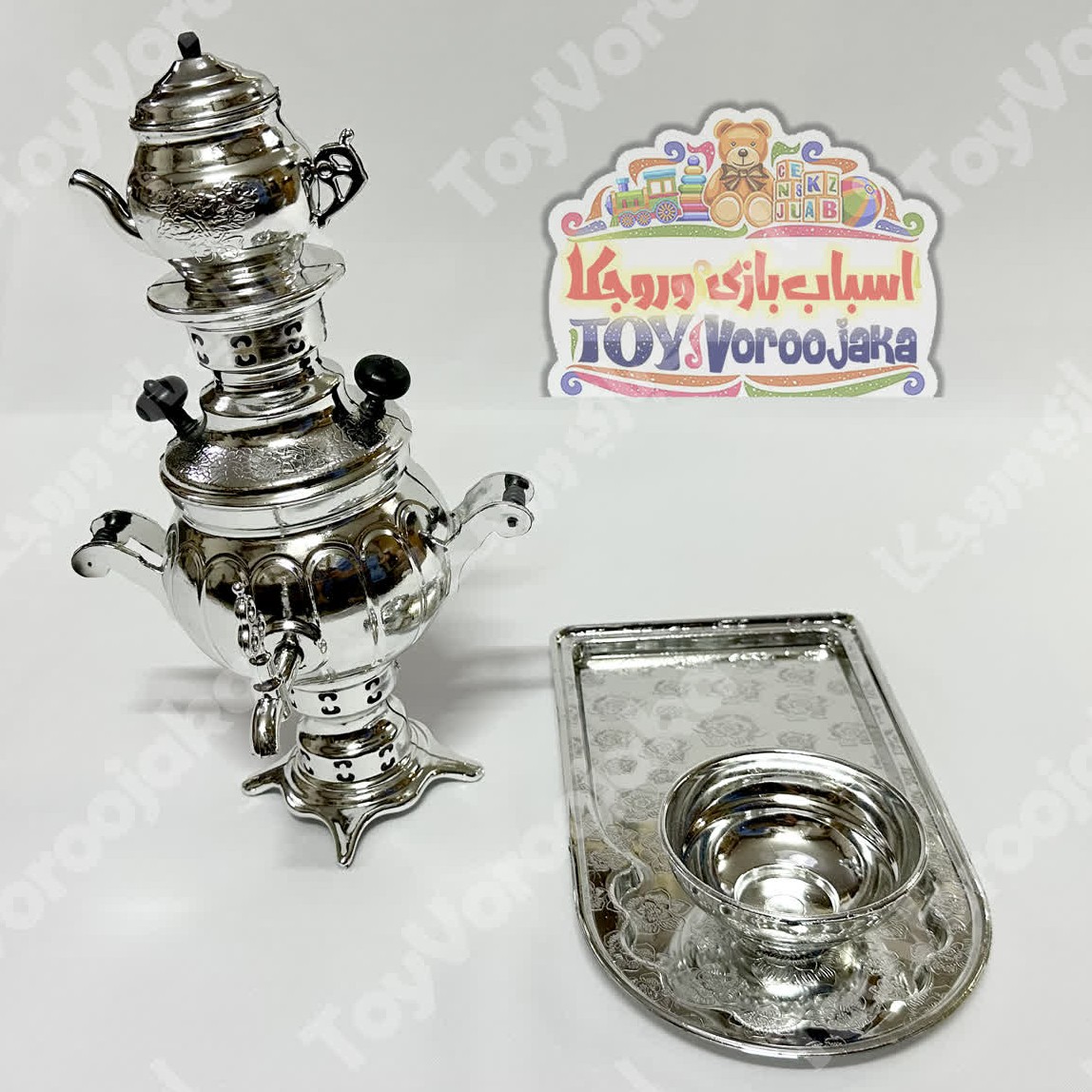 سماور نقره ای تزیینی