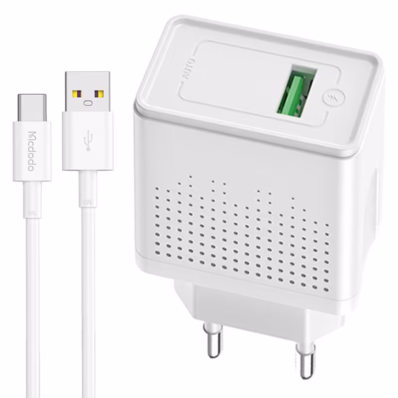 شارژ فست مک دودو مدل CH-5750 QC3.0 PD 3A 18W با کابل Type-CMcdodo CH-5750 QC3.0 PD 3A 18W Fast Wall Charger