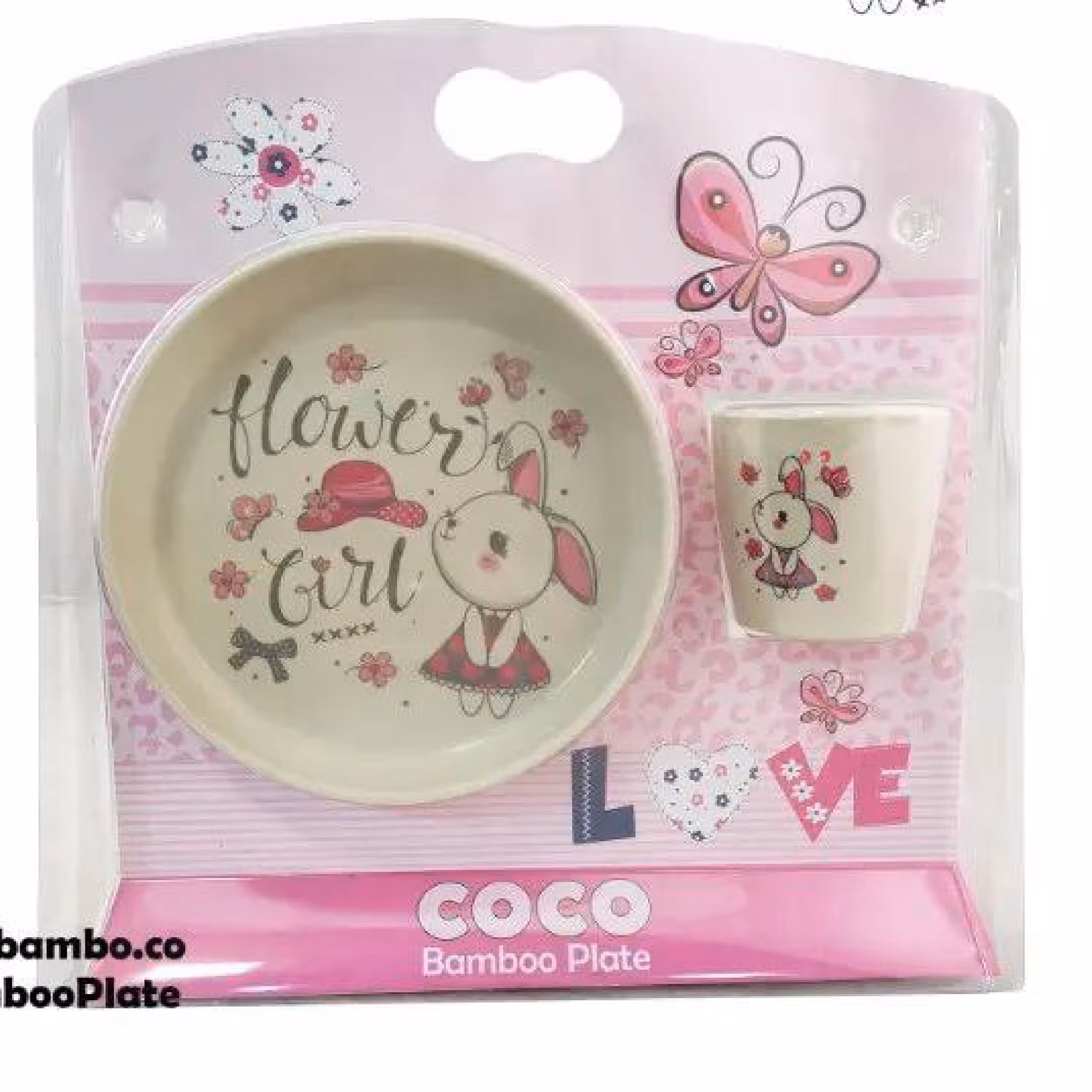 ظرف غذای بامبو گیاهی کودک 4تکه طرح خرگوش کلاهدار