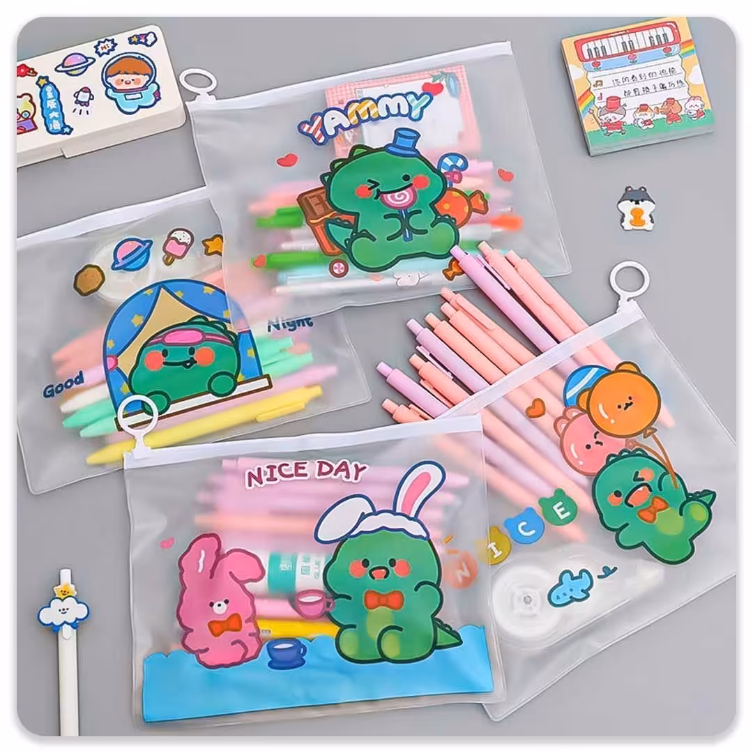 پوشه زیپ کیپ طرح دایناسور سایز a5