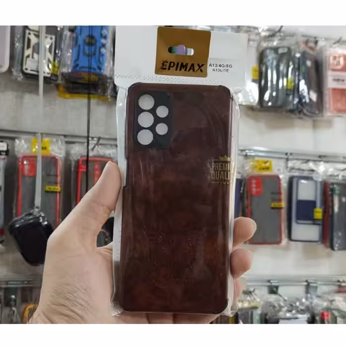 گارد چرمی سامسونگ A13 4G رنگ قهوه ای تیره