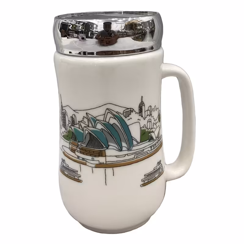 ماگ سرامیکی درب دار طرح سیدنی