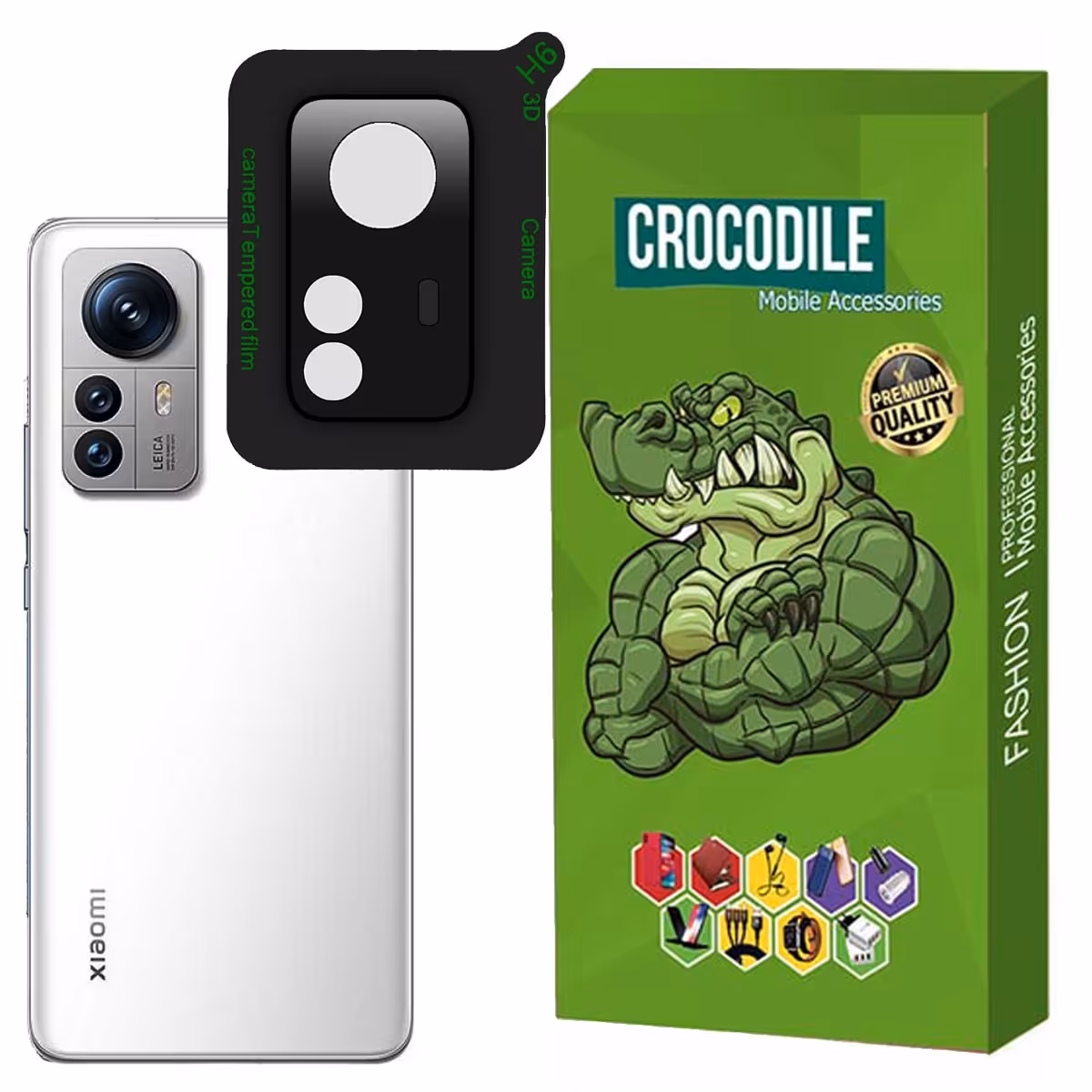 محافظ لنز دوربین کروکودیل مدل C-3D مناسب برای گوشی  شیائومی  Mi 12S Pro