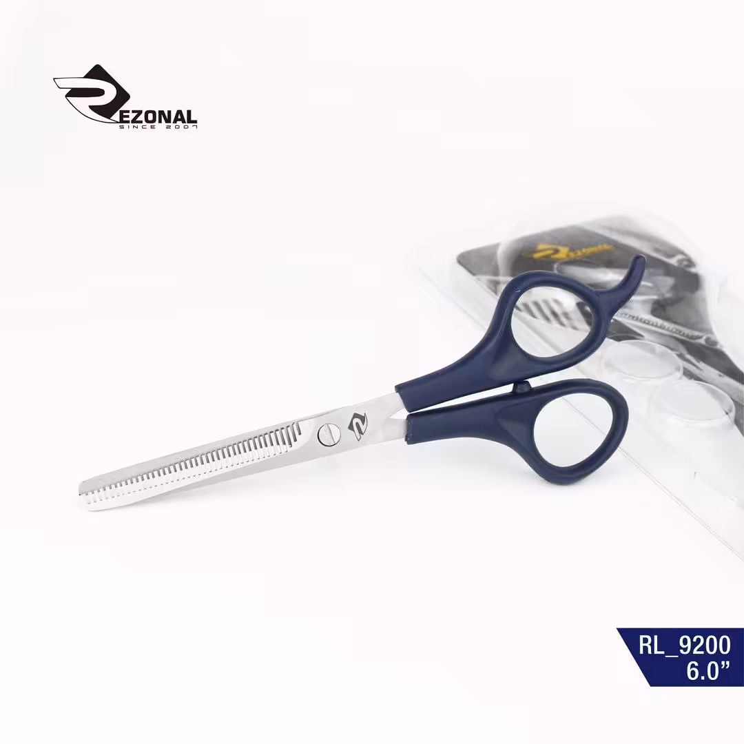 قیچی کوتاهی رزونال دسته پلاستیکی سرمه ای 