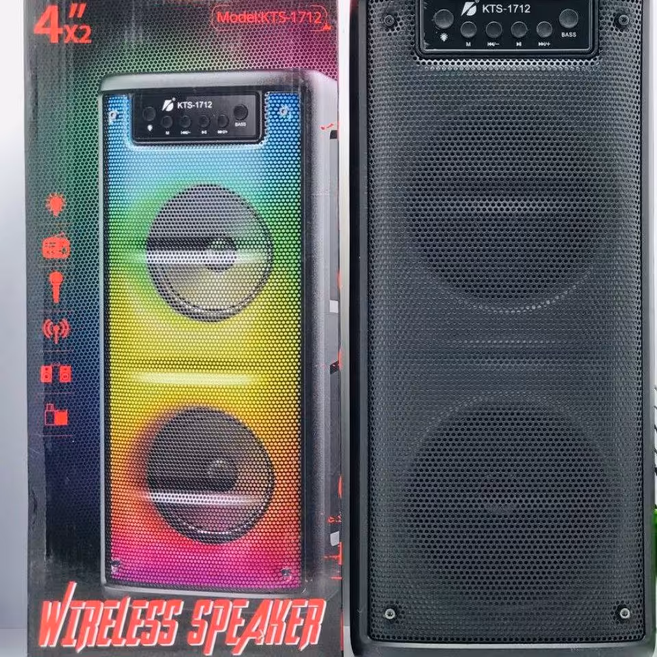 اسپیکر با کیفیت و زیبا دارای رقص نور فلش بلوتوث و aux مدل KTS-1712 