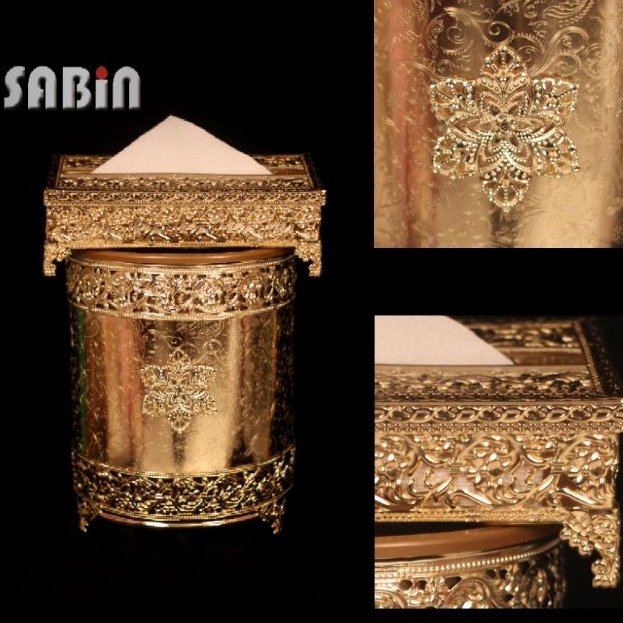 سطل و دستمال گرد طلایی