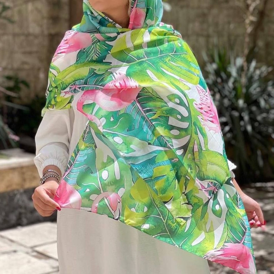 شال نخی چهارفصل هاوایی فلامینگو