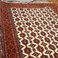 قالی 6 متری دستبافت ترکمن،طرح بازوبندی، ارسال رایگان،ریزبافت