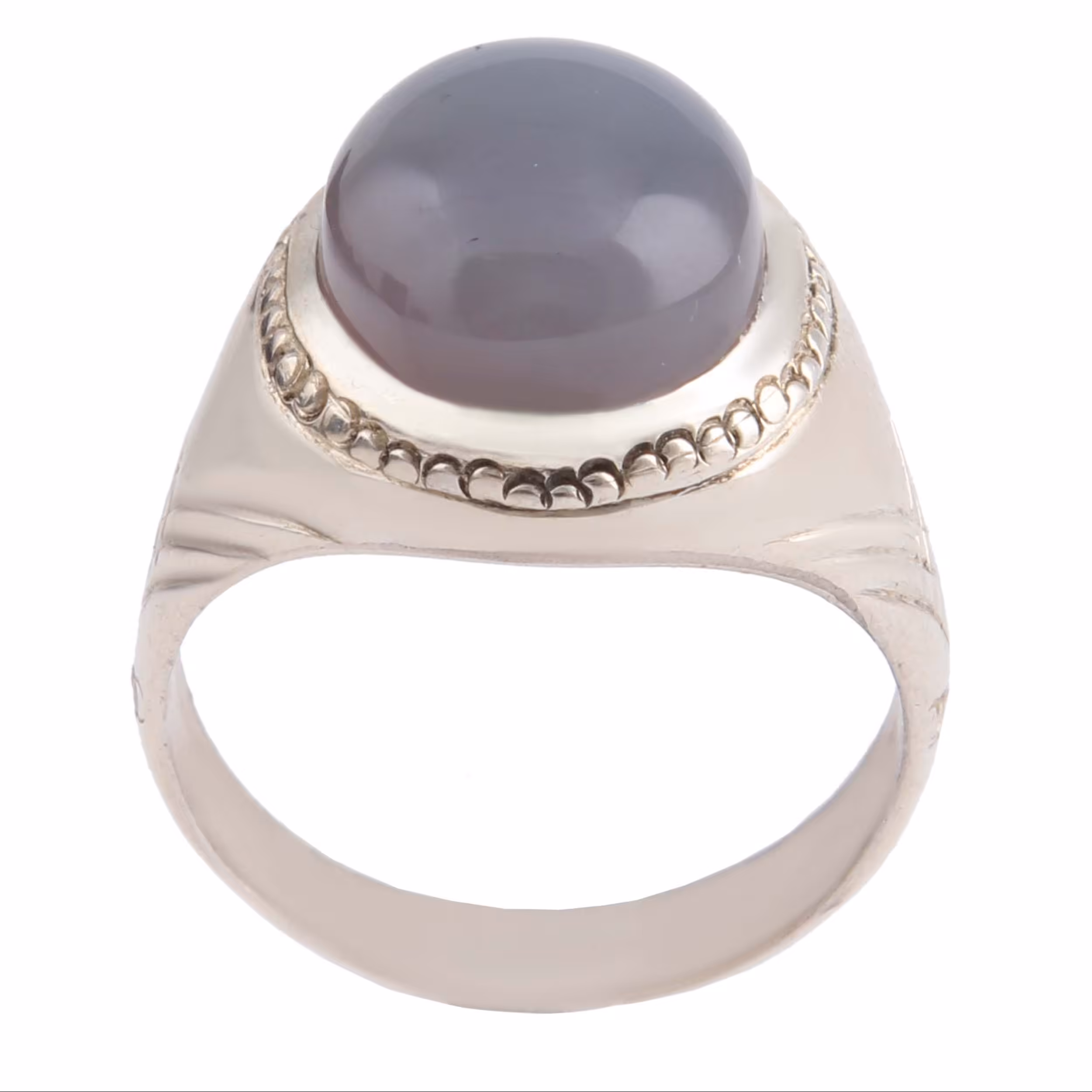 انگشتر نقره مردانه بازرگانی میلادی مدل سنگ عقیق سوسنی کد AM2832