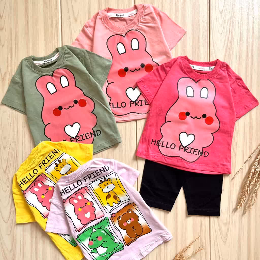 لباس بچه گانه تیشرت شلوارک سلام خرگوشی