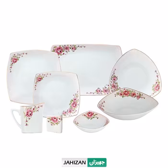 سرویس چینی پردیس 30پارچه 6نفره مدل آلما صورتی سری پاریس