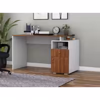 میز تحریر دو رنگ کشو و کمد دار -k13