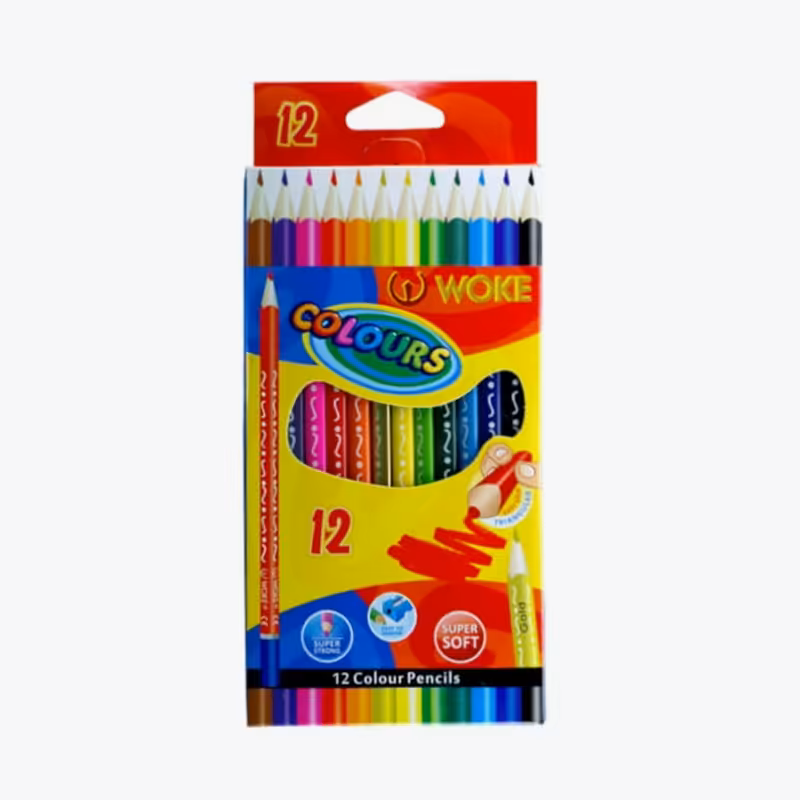 مداد رنگی 12 رنگ جعبه مقوایی وک woke