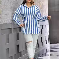 مانتو اسپرت زنانه لنین نخ راه راه شیلا
