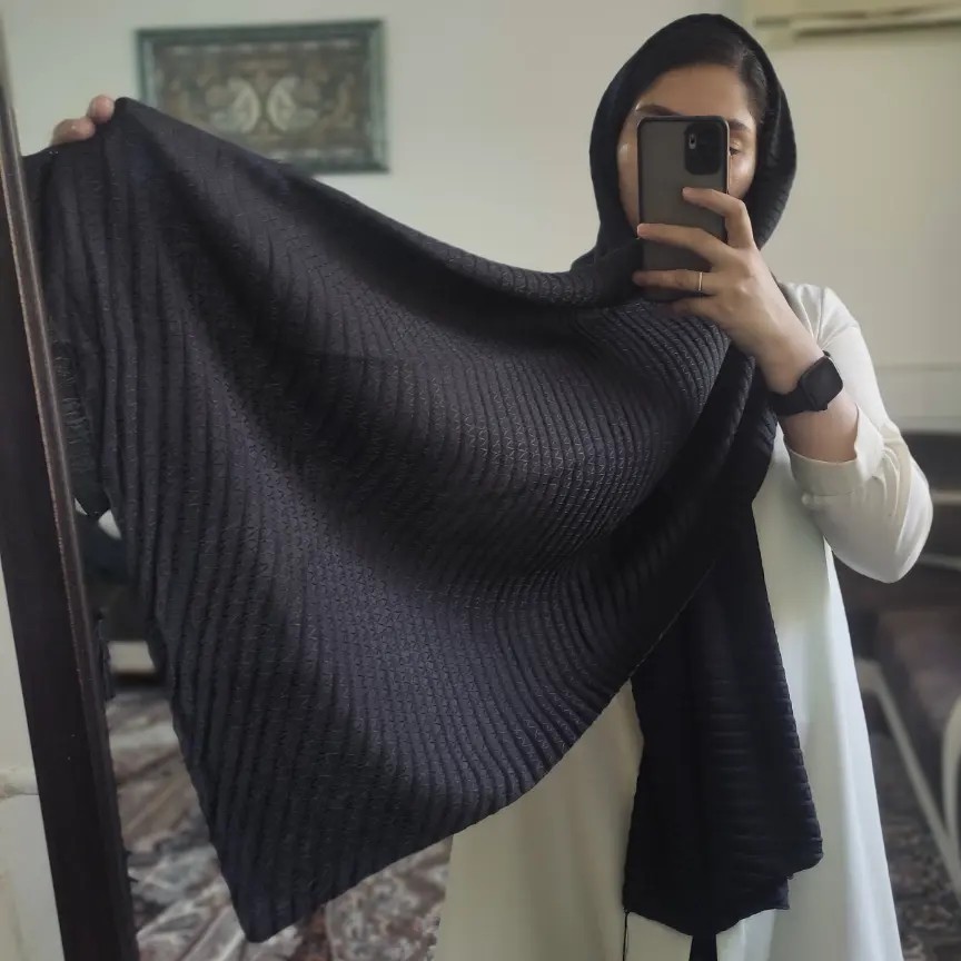 شال نخ پنبه پلیسه منگوله دار نرم و لطیف دوخت عالی و تمیز