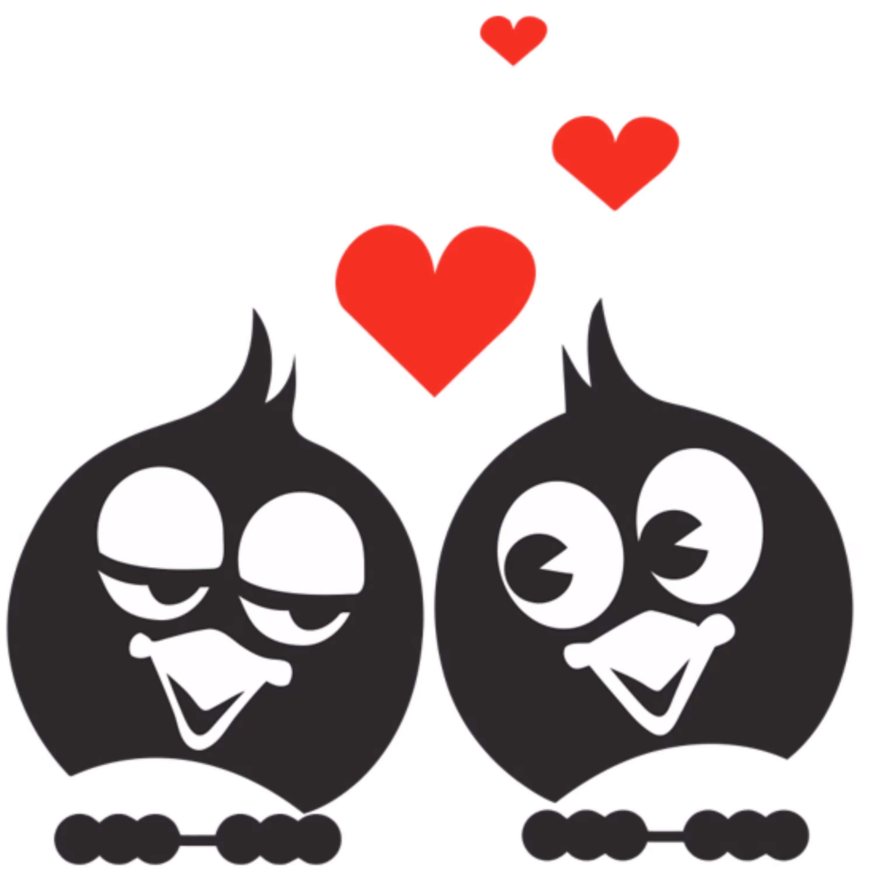 استیکر طرح کلاغ های عاشق