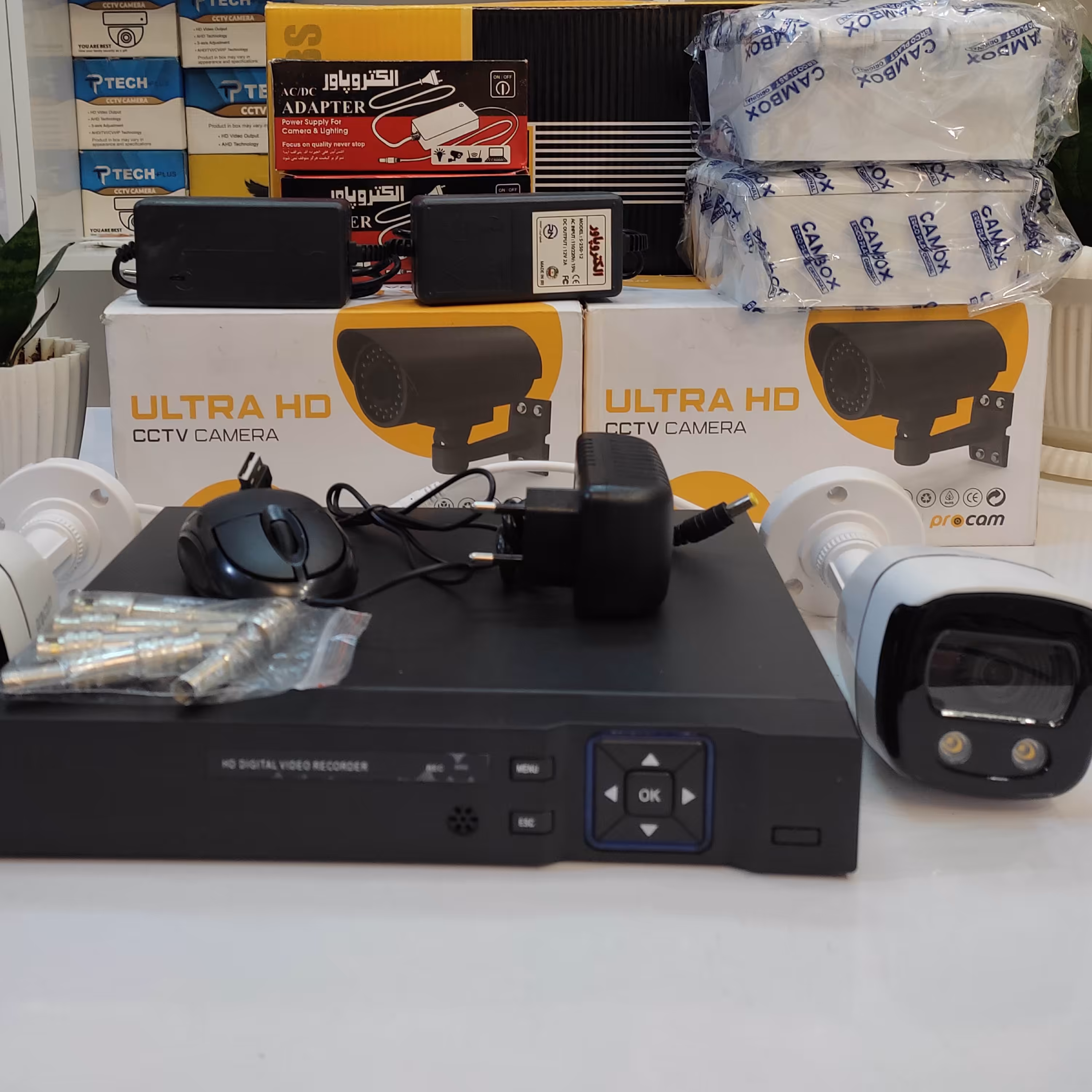 دوربین مدار بسته پک شماره یک(دو عدد دوربین DVR و کلیه اتصالات)