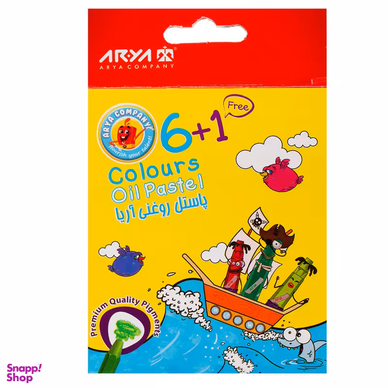 پاستل روغنی آریا (Arya) مدل 6+1 رنگ مقوایی