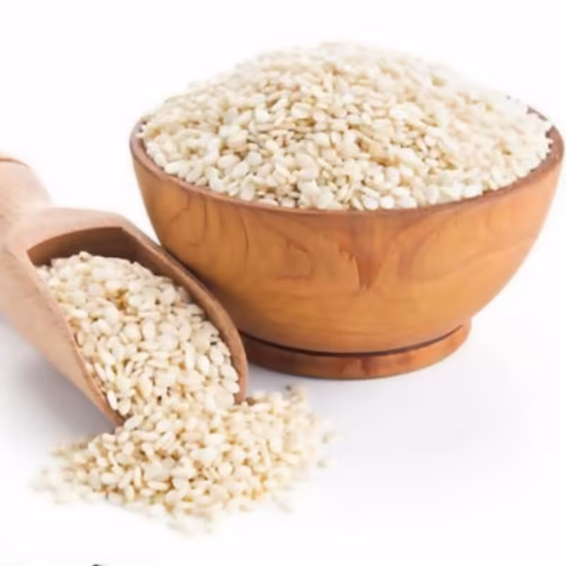 کنجد سفید ممتاز درجه یک  کاملا تمیز و پاک شده  بسته 100 گرمی 