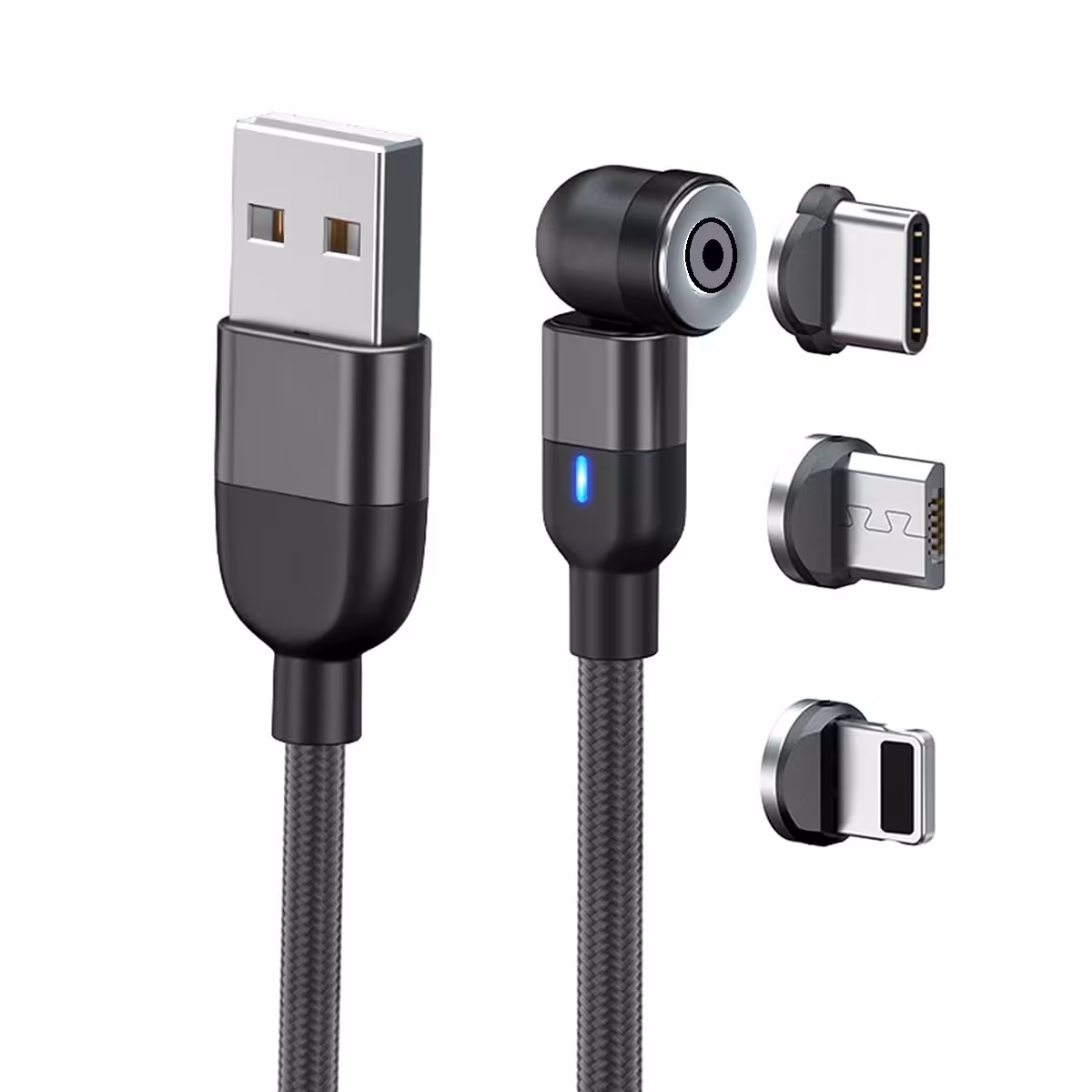 کابل تبدیل USB به MicroUSB و USB-C و لایتنینگ مدل  Magnetic طول 1 متر