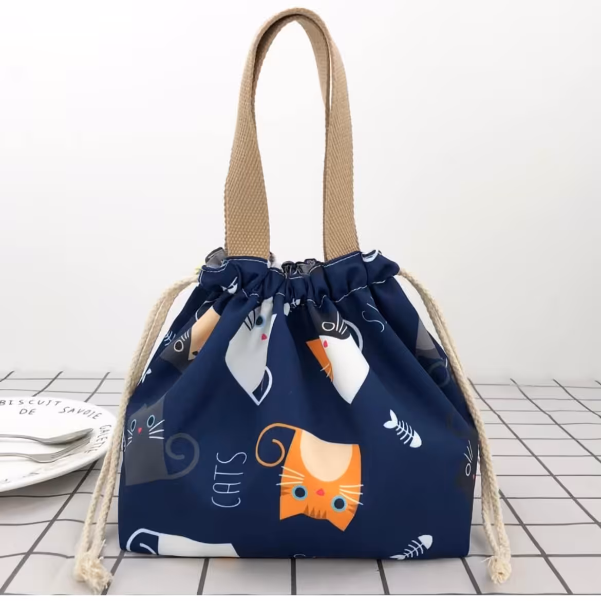 کیف ضد آب اورجینال مناسب برای مدرسه پیک نیک سرکار مدل گربه