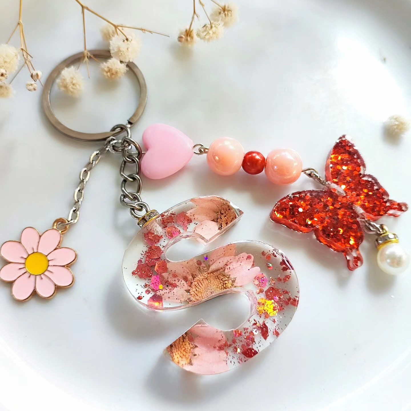 جاکلیدی خاص  رزینی بابونه صورتی