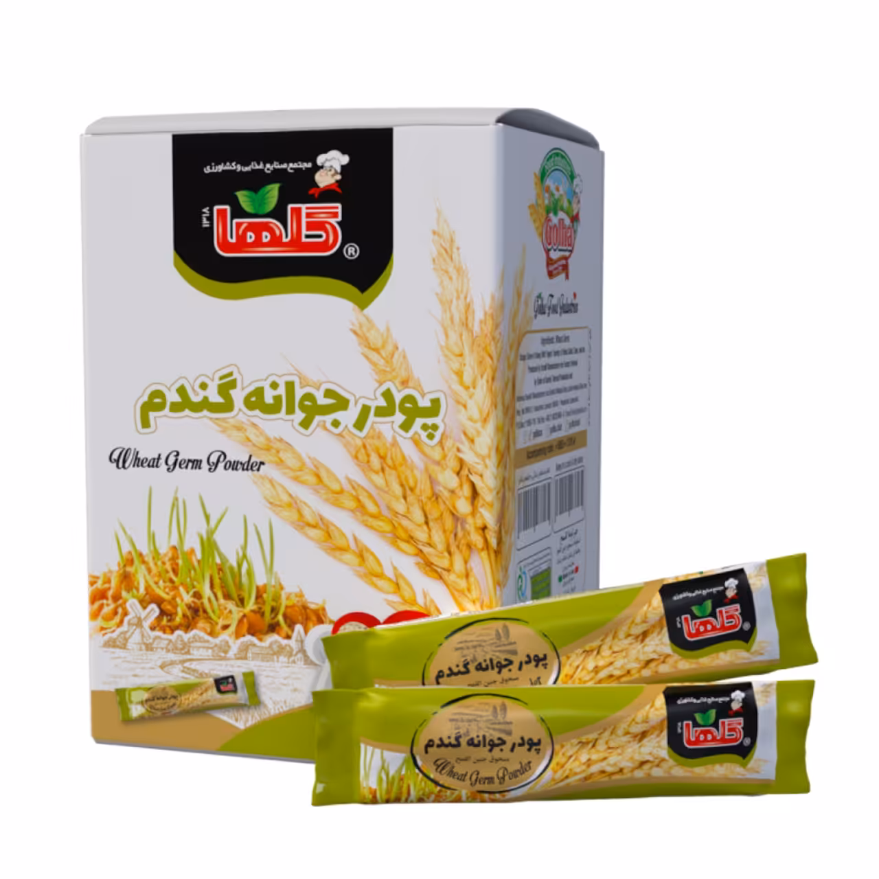 پودر جوانه گندم گلها حجم 300گرم  – بسته 20 عددی